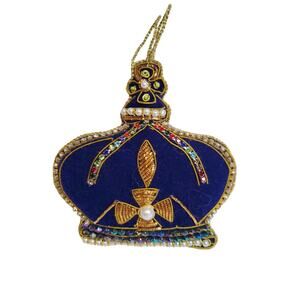 Fabric Ornament - Crown - 4"